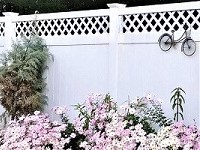 Rainier with Lattice vinyl privacy fence panels