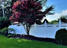 6' Tall White Shasta privacy fence