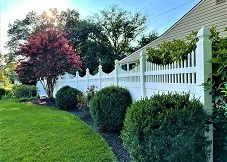 White Vinyl Shasta privacy fence