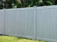Gray Cedar Wood Grain Vinyl Fence