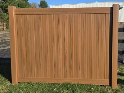 mocha walnut vinyl fence panel