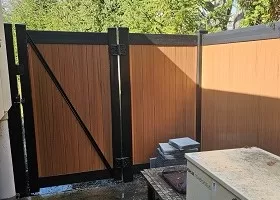 mocha walnut privacy fence