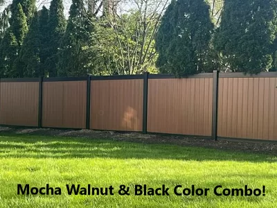 woodgrain vinyl privacy fence