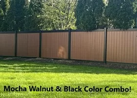 mocha walnut vinyl fence