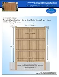 12' privacy vinyl fence