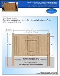 5 foot tall vinyl privacy fence