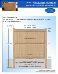 8' tall vinyl fence