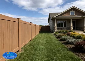 mocha walnut vinyl fence