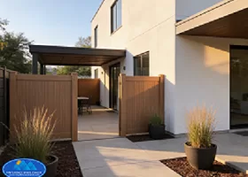 mocha walnut privacy fence
