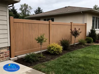 mocha walnut privacy fence