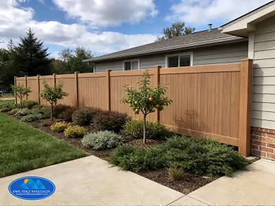 mocha walnut vinyl fence panel