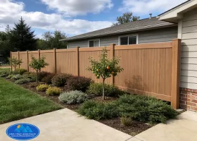 mocha walnut privacy fence vinyl