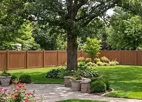 6 foot tall mocha walnut privacy fence vinyl