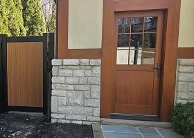 mocha walnut vinyl privacy fence